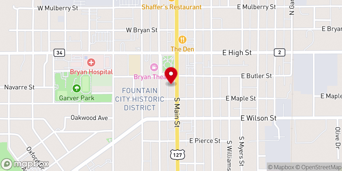 Map showing location of Dad's place church