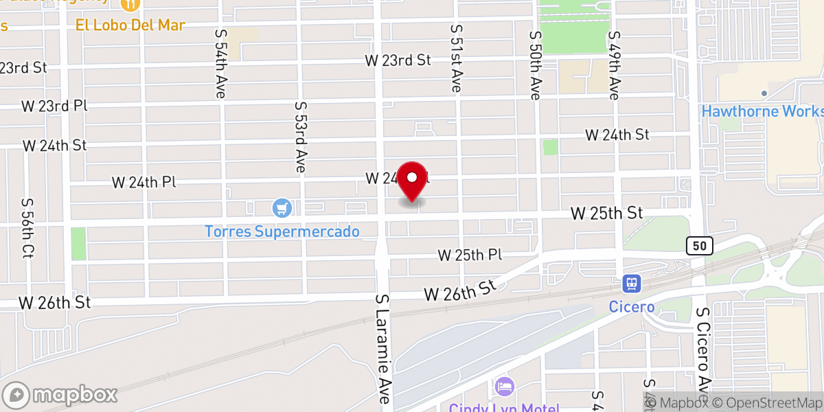 Map showing location of Evangelical Spiritual Church