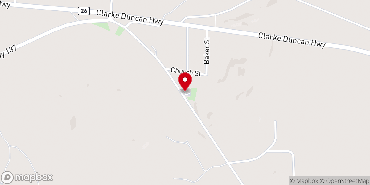 Map showing location of Bethel African Methodist Episcopal Church of Cusseta Georgia Inc