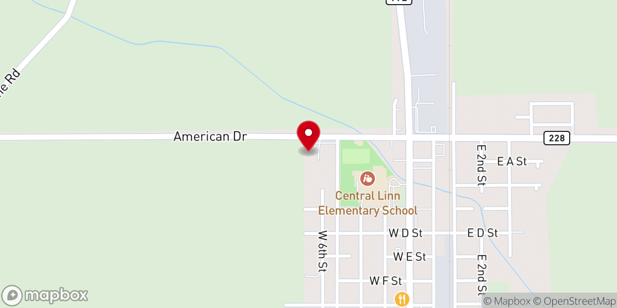 Map showing location of Central Valley Church