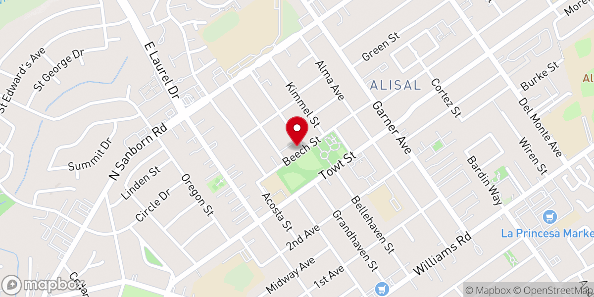 Map showing location of Iglesia Luterana