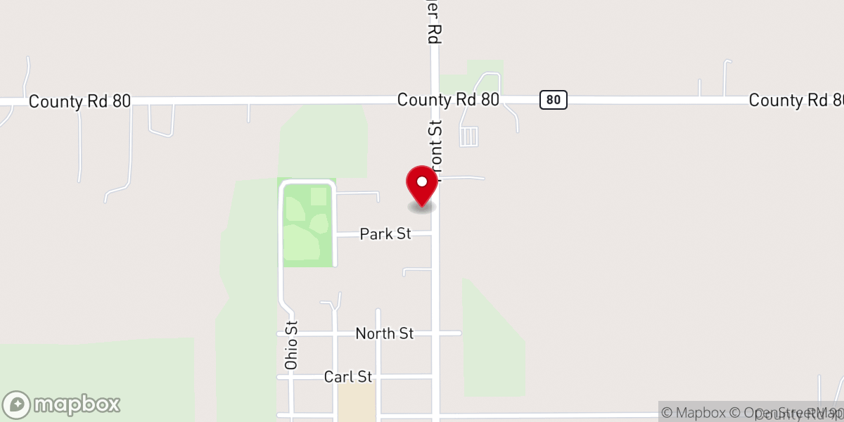 Map showing location of Bible Baptist Church