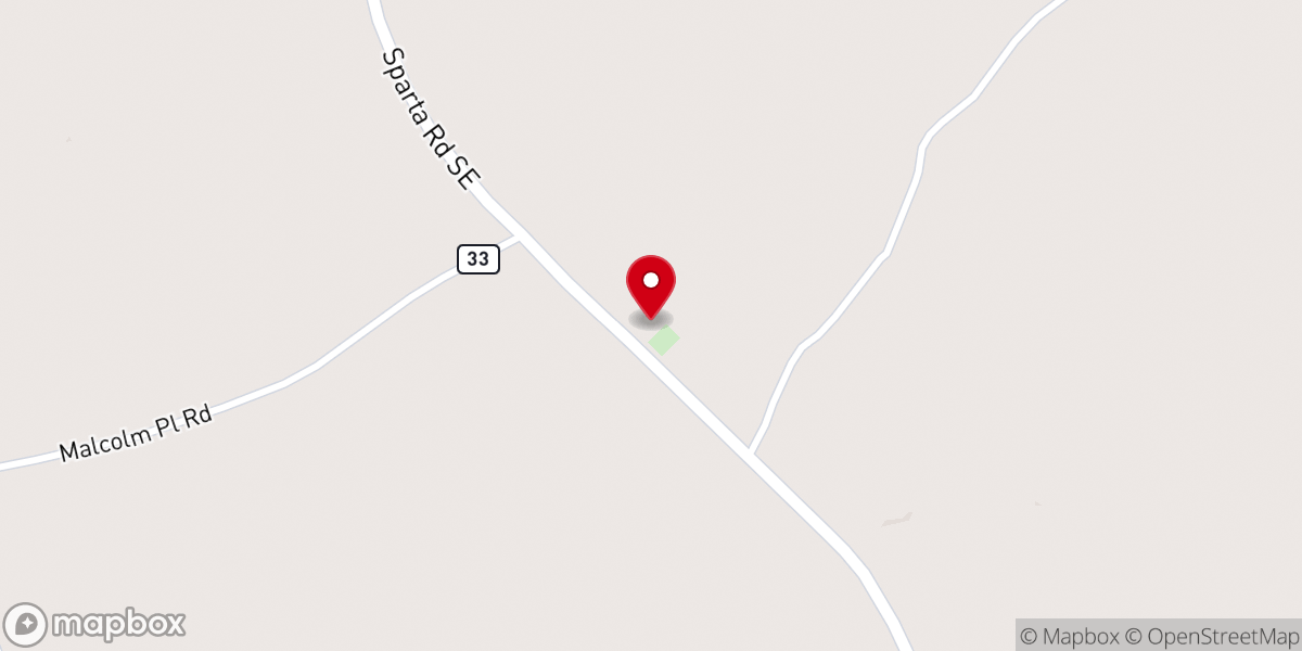 Map showing location of Antioch Baptist Church