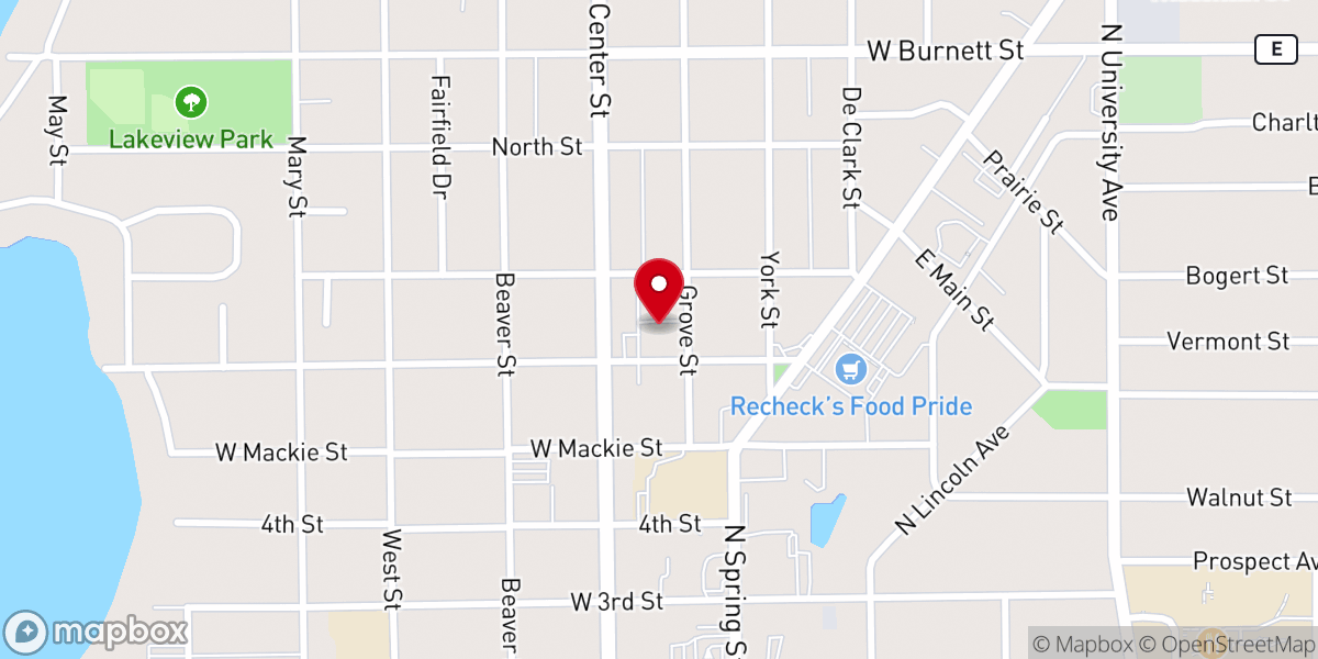 Map showing location of Trinity Church - United Methodist