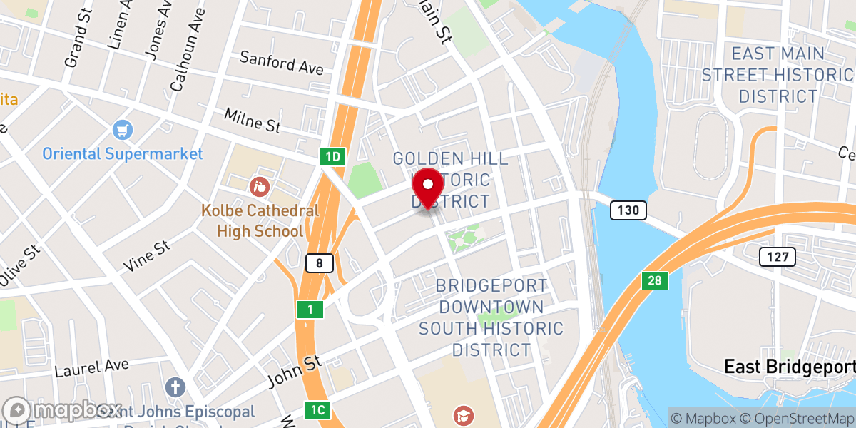 Map showing location of Council of Churches of Greater Bridgeport Inc