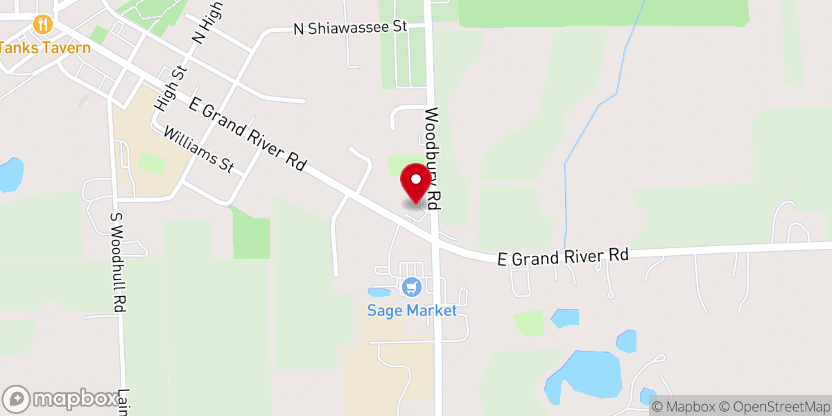 Map showing location of First Baptist Church