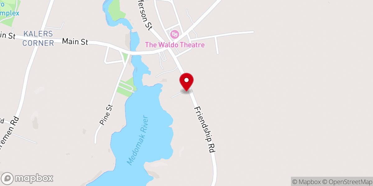 Map showing location of Waldoboro United Methodist Church