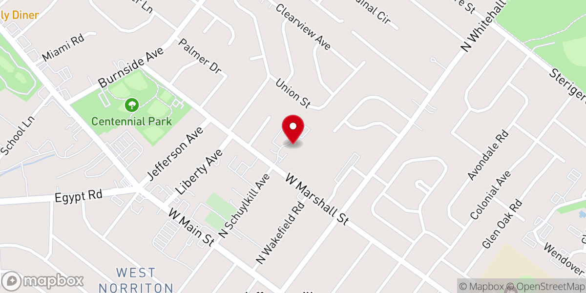 Map showing location of Jubilee Presbyterian Church