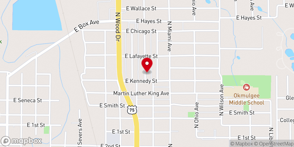 Map showing location of Mount Calvary Apostolic Church