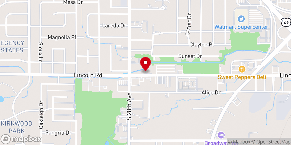 Map showing location of East Point Bible Fellowship Church