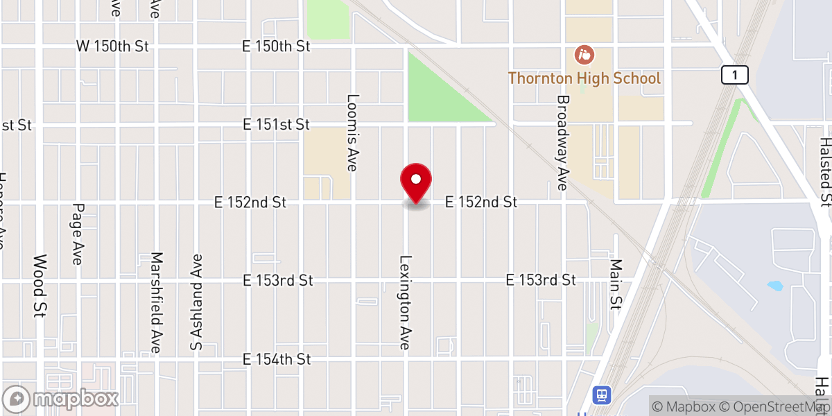 Map showing location of South Suburban Missionary Baptist Church