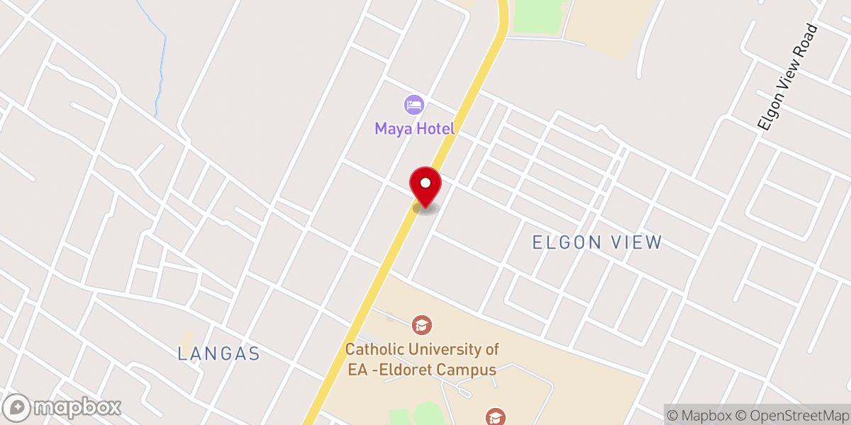 Map showing location of Calvary Chapel Eldoret