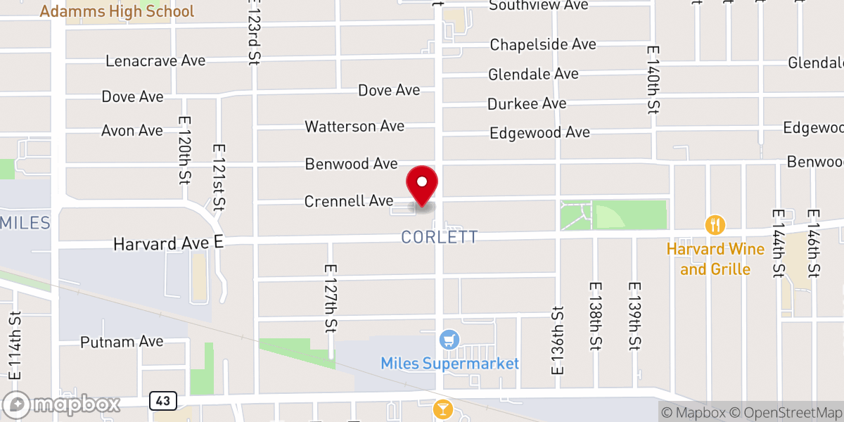 Map showing location of Sanctuary Baptist Church