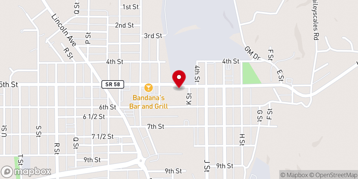 Map showing location of Becky's Place