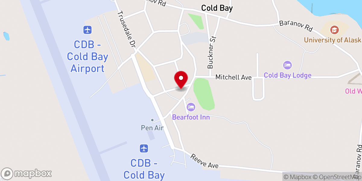 Map showing location of Quonset Hut Church