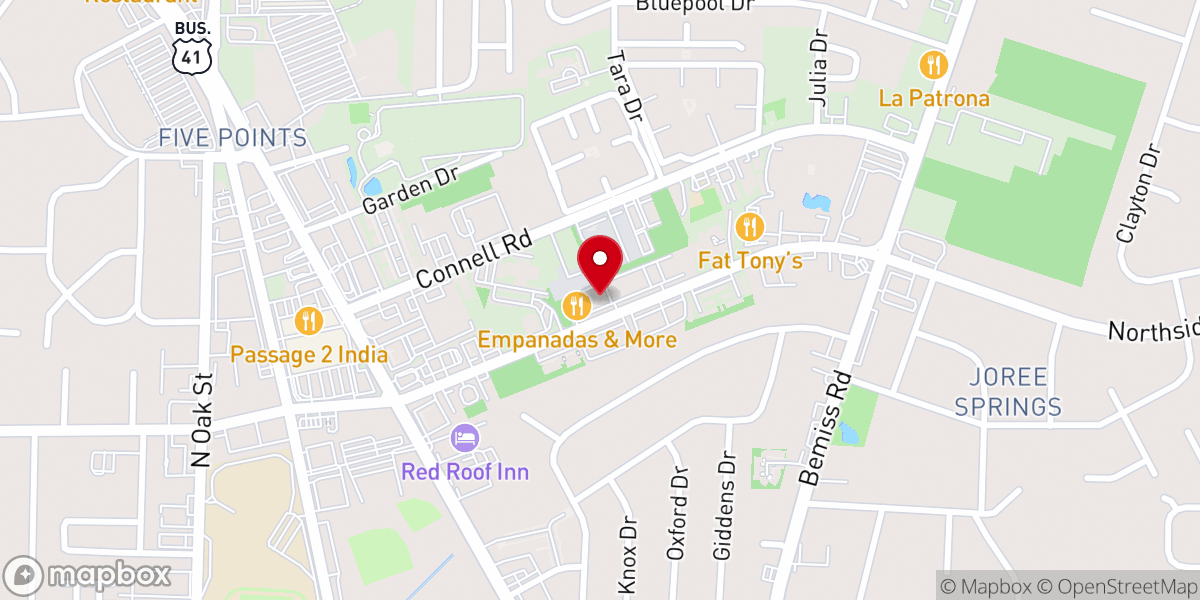Map showing location of Church of God Pentecostal M.I.