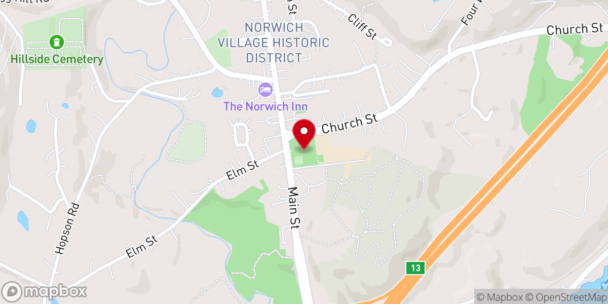 Map showing location of Norwich Green