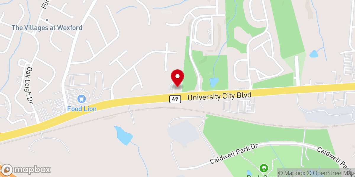 Map showing location of Charlotte University City Seventh-day Adventist Church