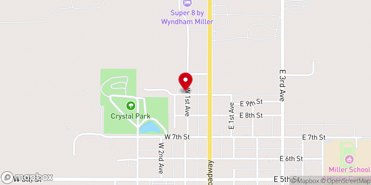 Map showing location of Church of the Nazarene