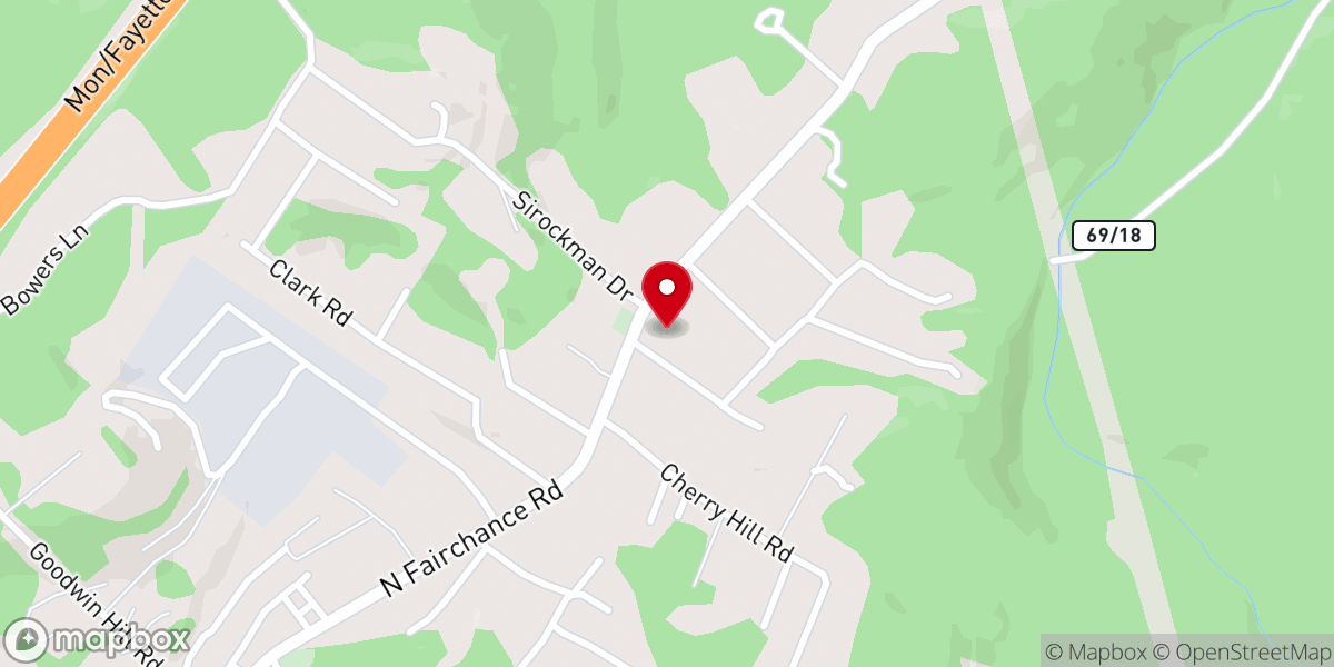 Map showing location of Cheat Lake United Methodist Church