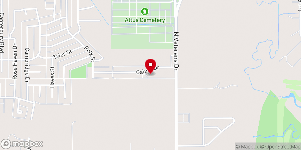 Map showing location of First United Pentecostal Church