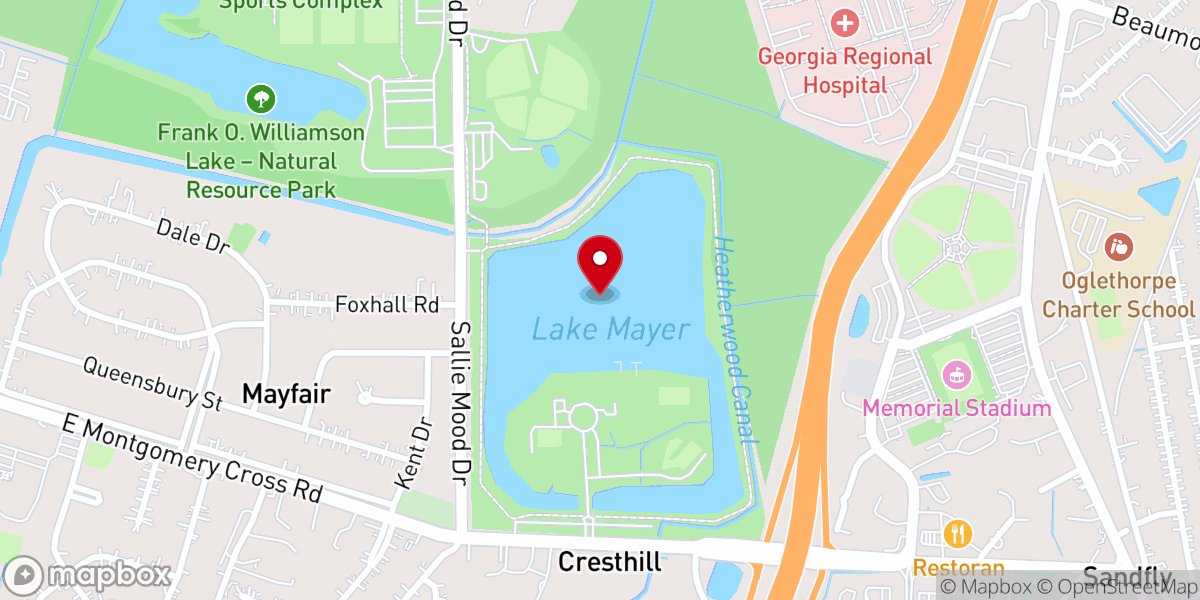 Map showing location of Lake Mayer Church of Christ