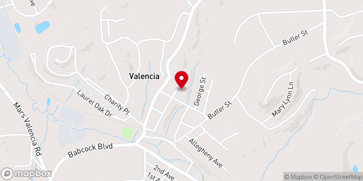 Map showing location of Valencia Presbyterian Church