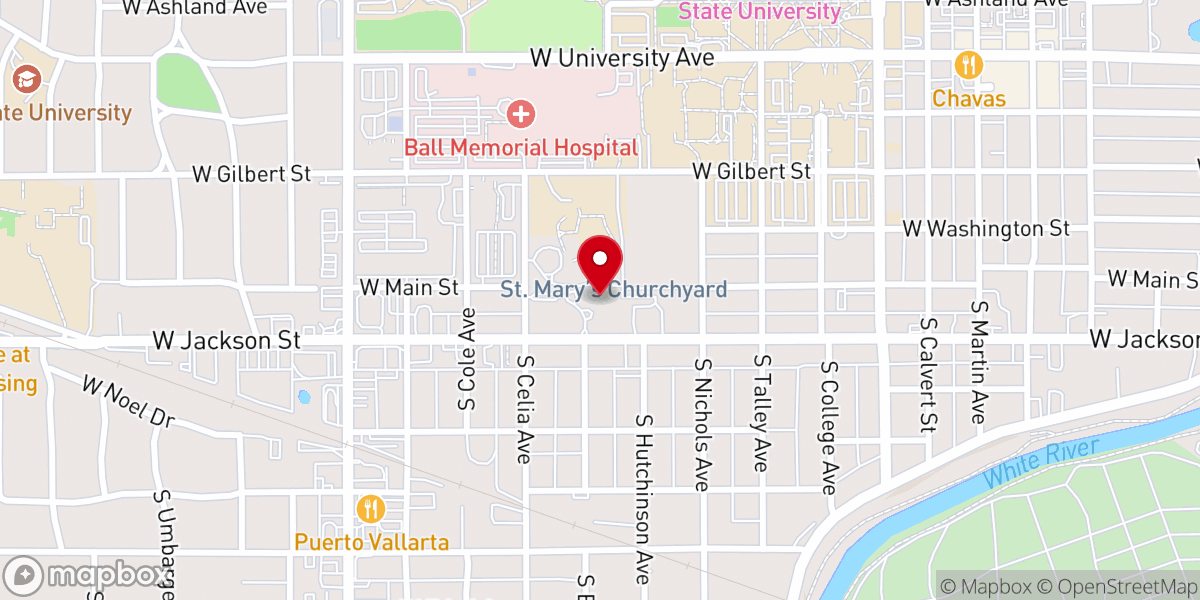 Map showing location of St. Mary Catholic Church