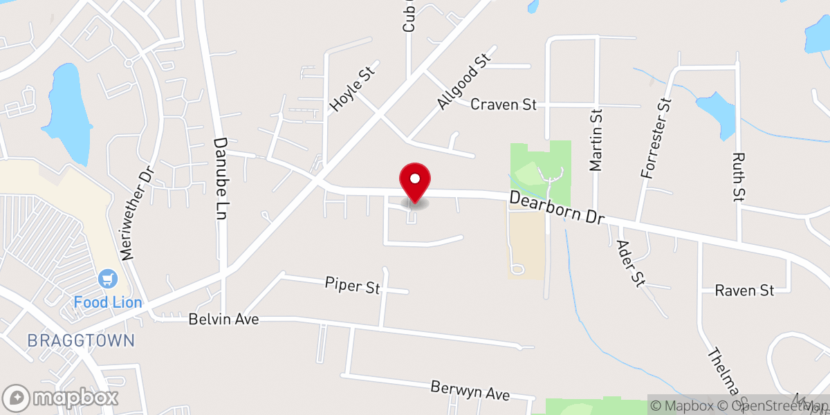 Map showing location of Mt Olive Missionary Baptist Church