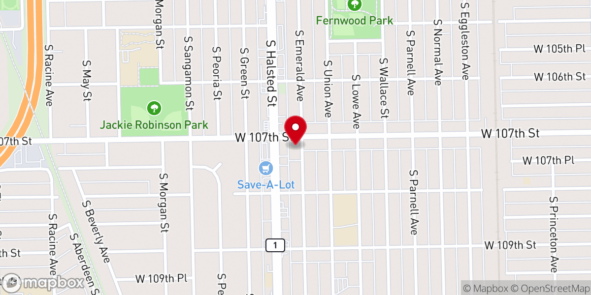 Map showing location of Bellevue Baptist Church