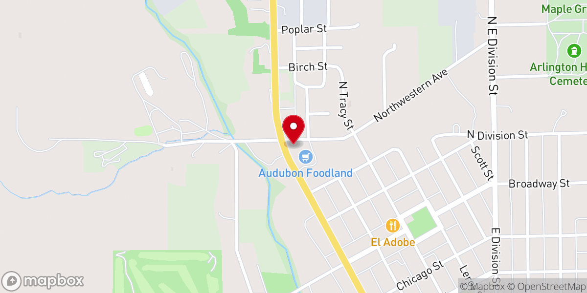 Map showing location of Saint Patrick's Parish Center