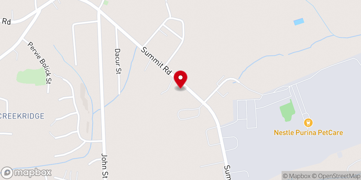 Map showing location of Summit Road Church of God