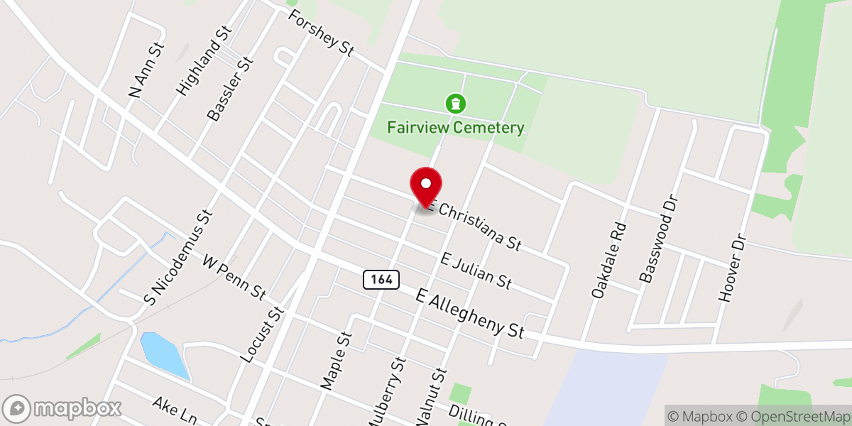 Map showing location of Memorial Church of the Brethren