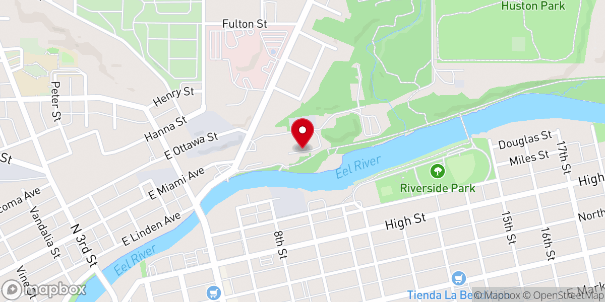 Map showing location of Church of Christ at Logansport