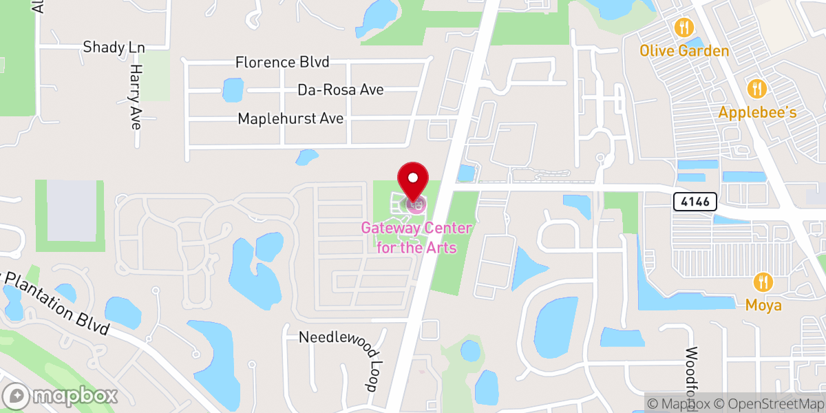 Map showing location of Gateway Center for the Arts