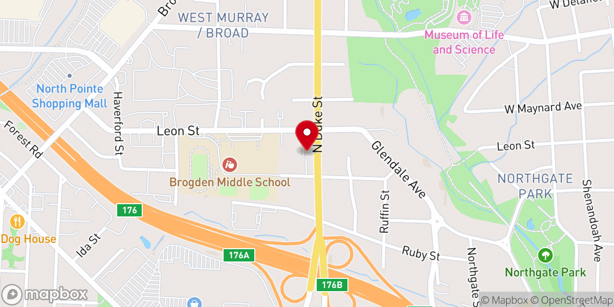 Map showing location of Our Savior Lutheran Church