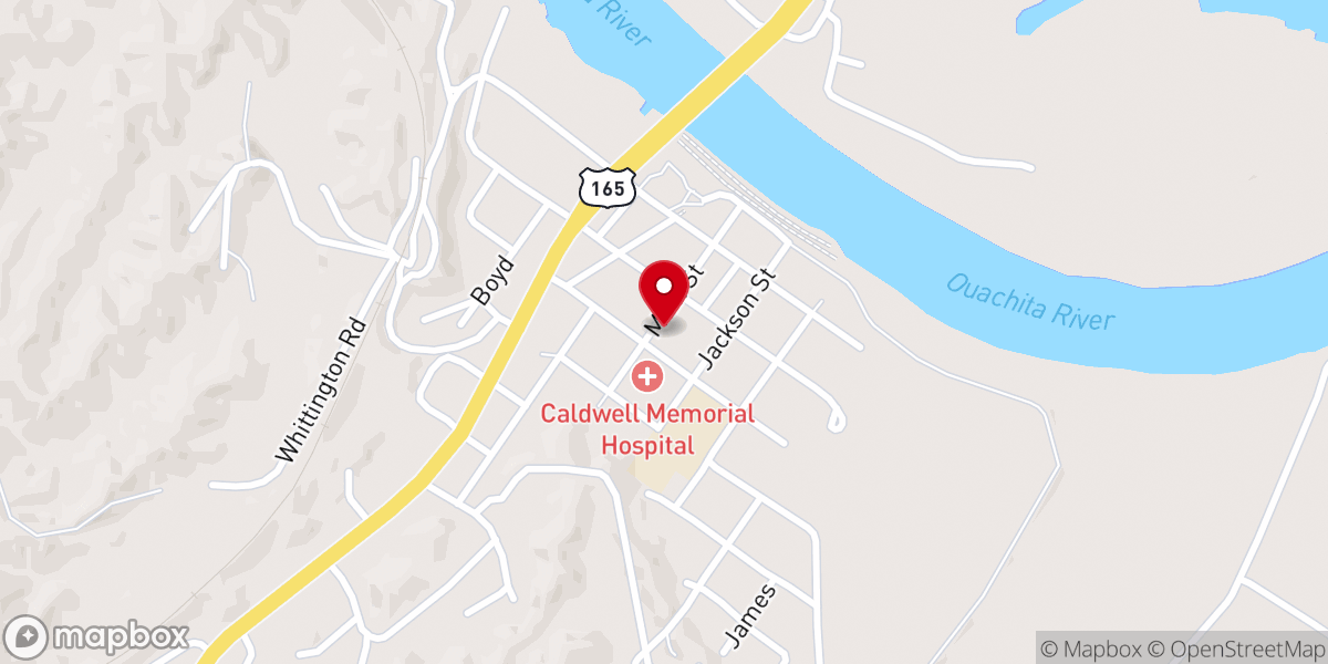 Map showing location of Caldwell Parish Council-Aging