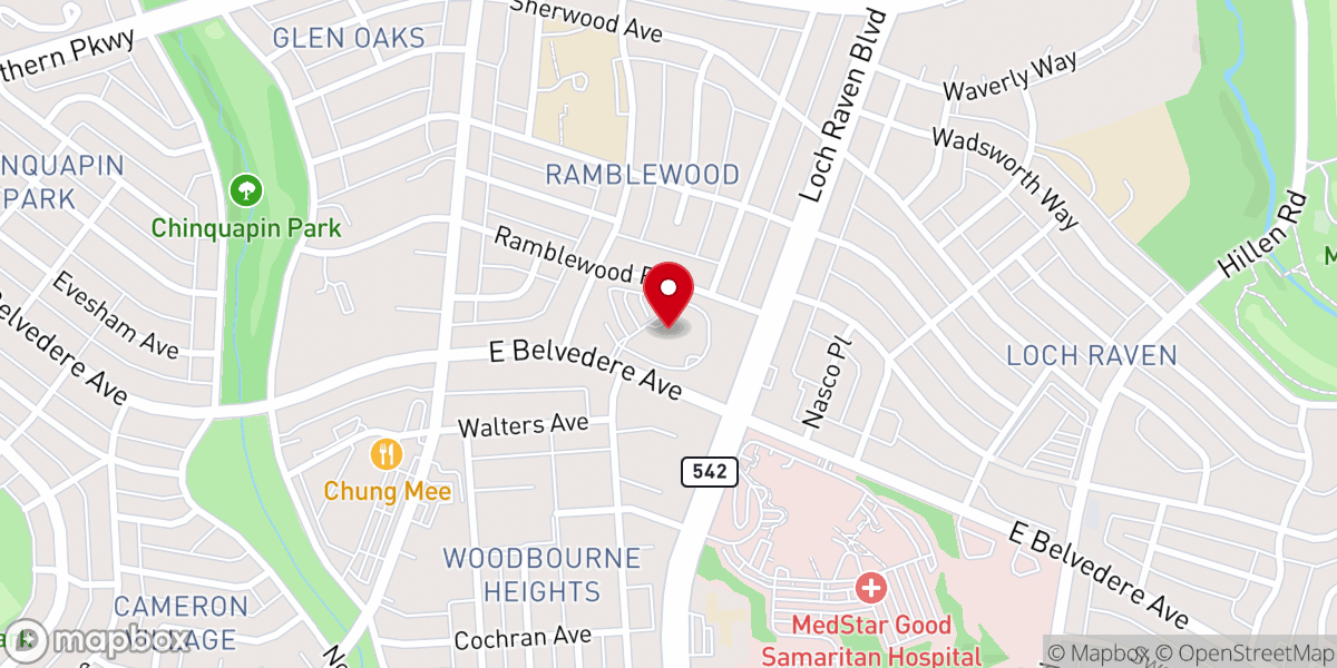 Map showing location of Huber Memorial Church