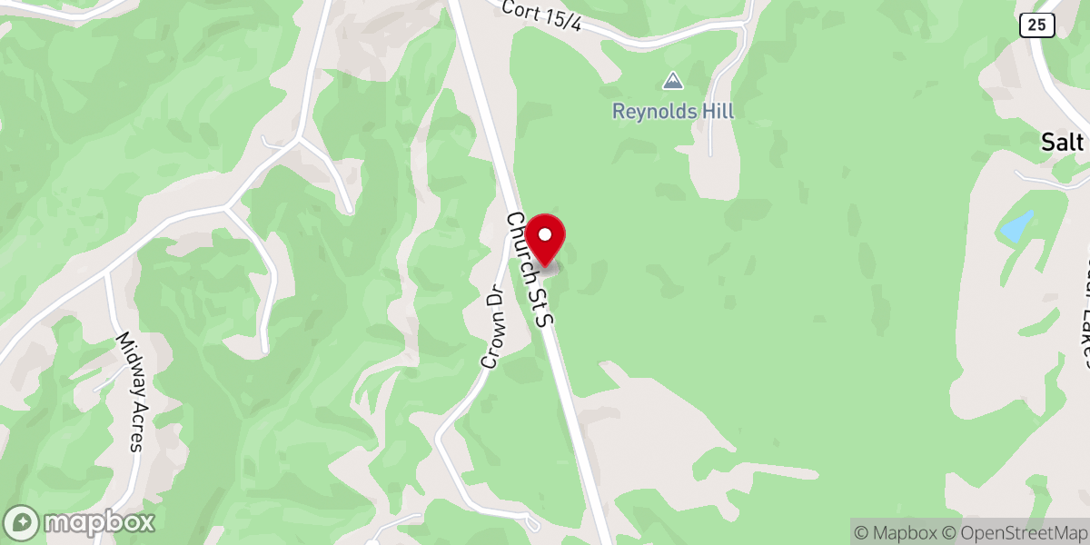 Map showing location of Cornerstone Fellowship Church