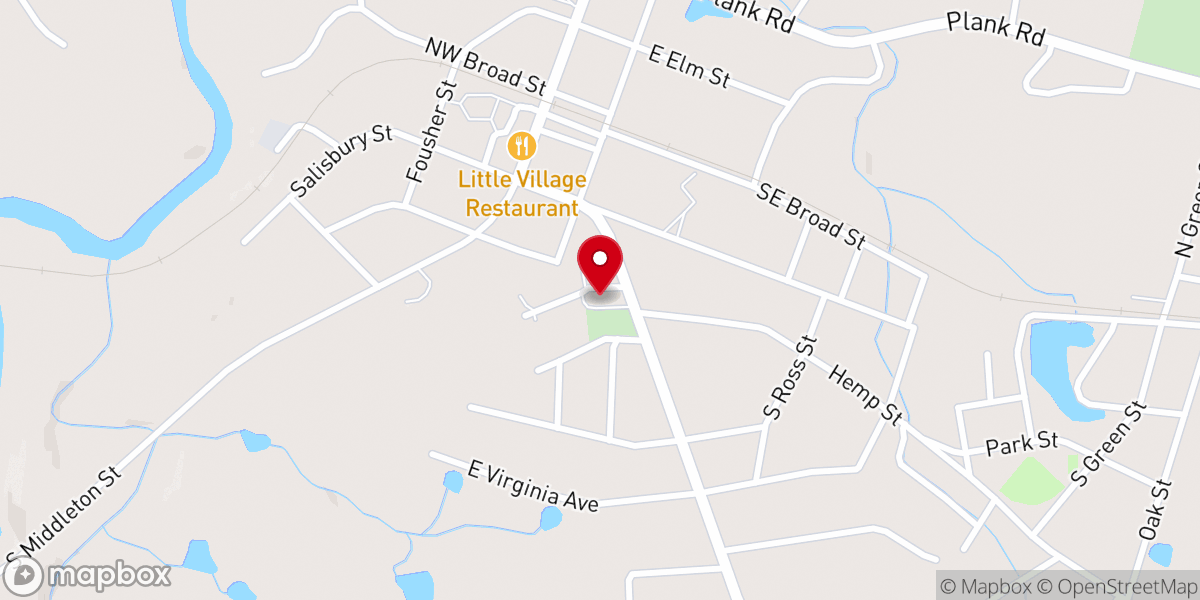 Map showing location of Tabernacle United Methodist Church