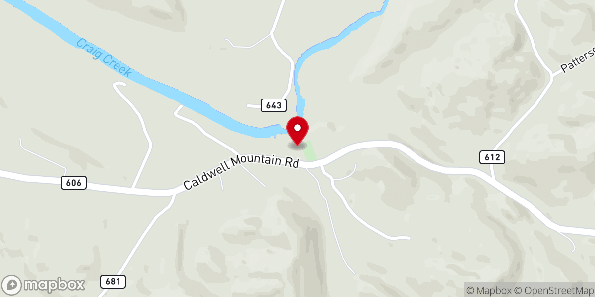 Map showing location of Hebron Church