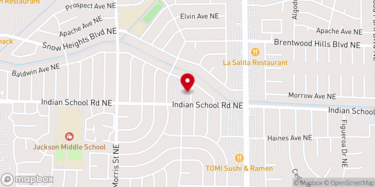 Map showing location of Saint Bernadette Catholic Church
