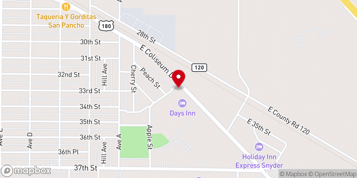 Map showing location of Victory Baptist Church