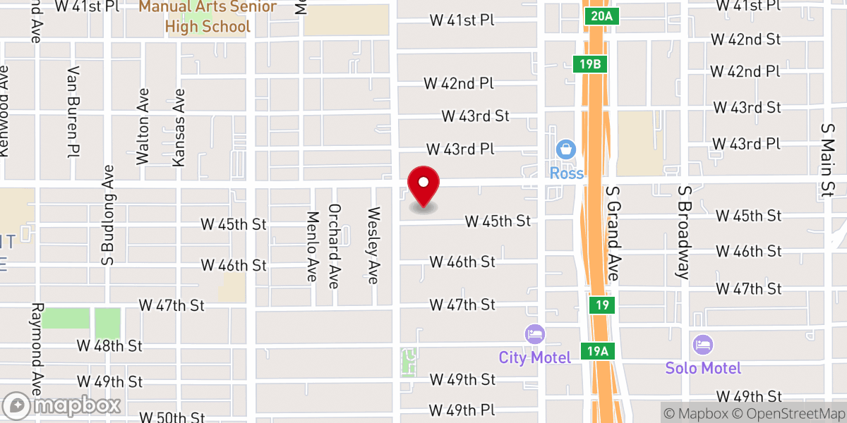 Map showing location of Word of Faith Outreach Ministries