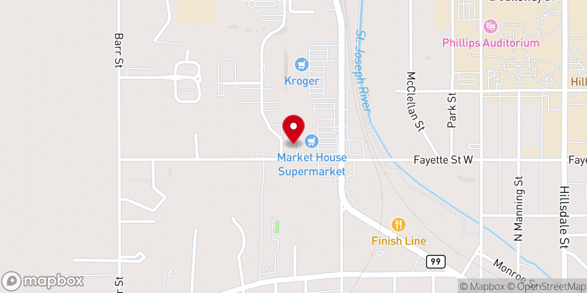 Map showing location of Fayette Street Church of Christ