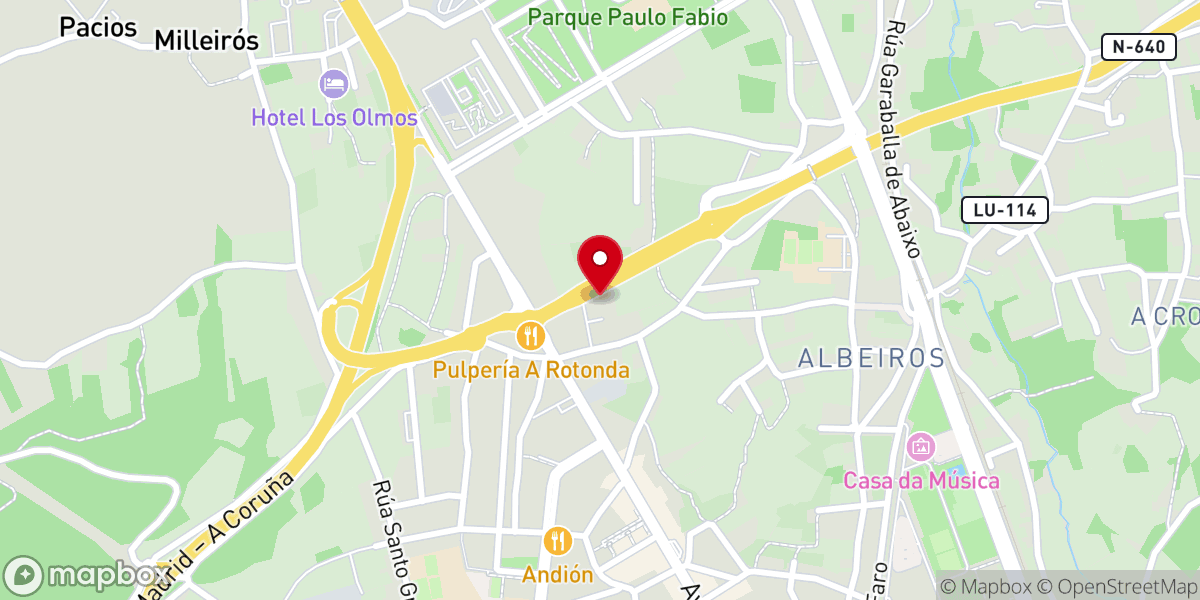 Map showing location of Iglesia de San Lorenzo