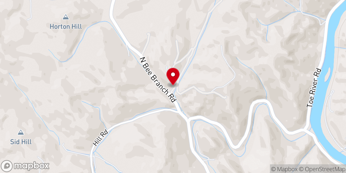 Map showing location of North Bend Church