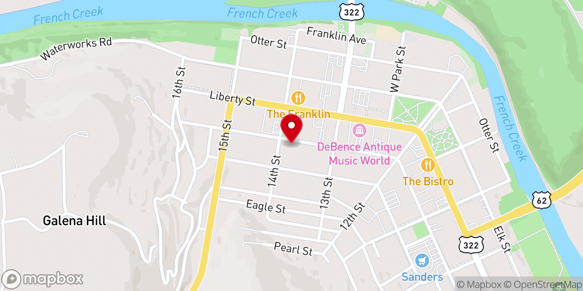 Map showing location of Franklin Wesleyan Methodist Church