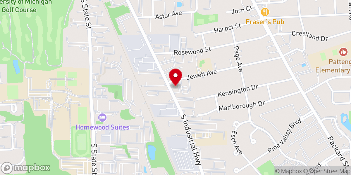 Map showing location of Christ Church Ann Arbor (PCA)