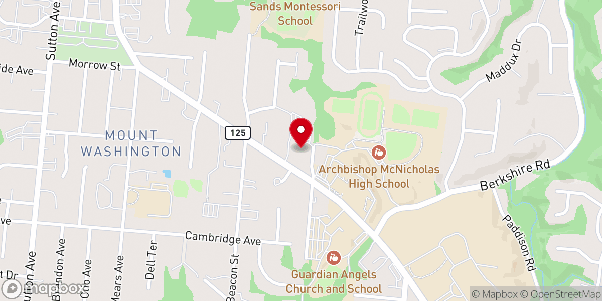 Map showing location of Mount Washington Presbyterian Church